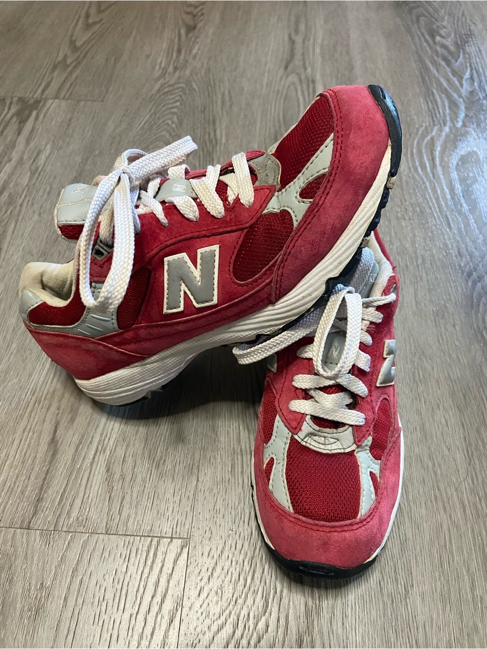 New Balance Kids Red and Gray Athletic Sneakers